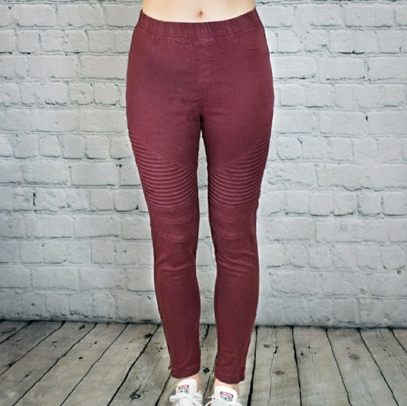 LAST PAIR❗Burgundy Moto Jeggings - Picture 8 of 8
